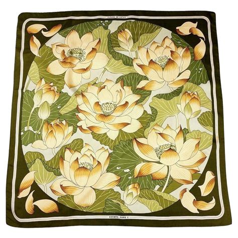 Fleurs de Lotus Hermes Scarf by Christiane Vauzelles .